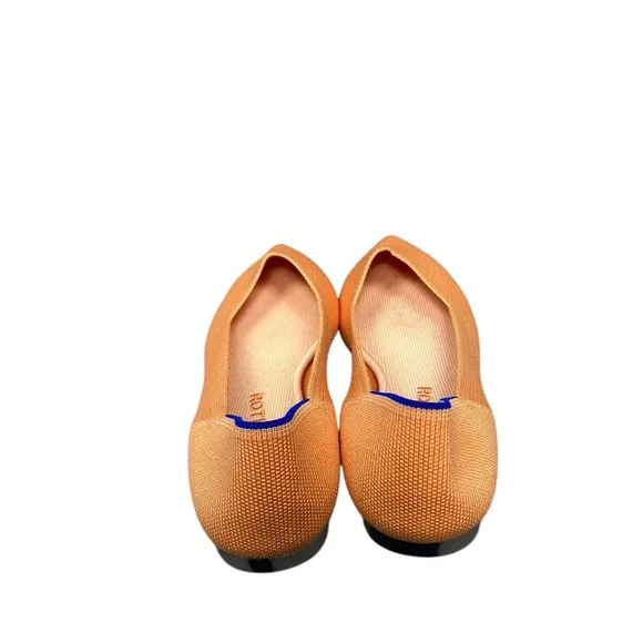 Rothy’s The Point Flats Shoes Size 9 Orange Saffron Pointed Toe Pull On Comfy