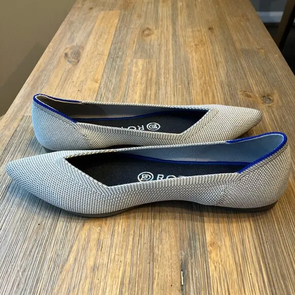 Rothy's The Point Flax RARE color washable slip on pointed flats size 7