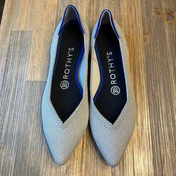 Rothy's The Point Flax RARE color washable slip on pointed flats size 7