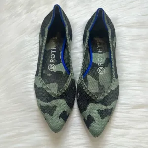 Rothy's The Point Jungle Green Camo Pointed Toe Slip On Ballet Flats Size 7