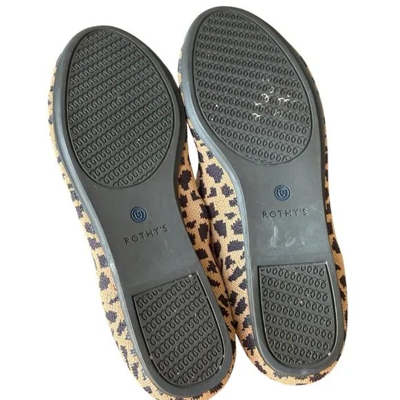ROTHY'S The Point Leopard Slip On Animal Print Pointed Toe Flats Size 8