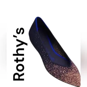 Rothy’s The Point Midnight Metallic Flats Sz 8