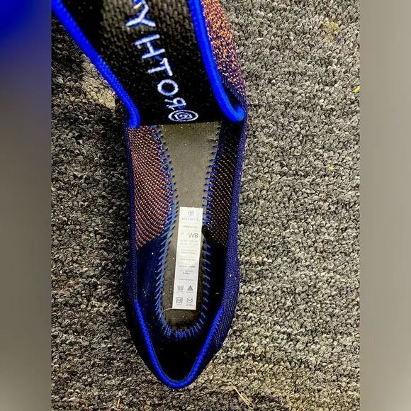 Rothy’s The Point Midnight Metallic Flats Sz 8