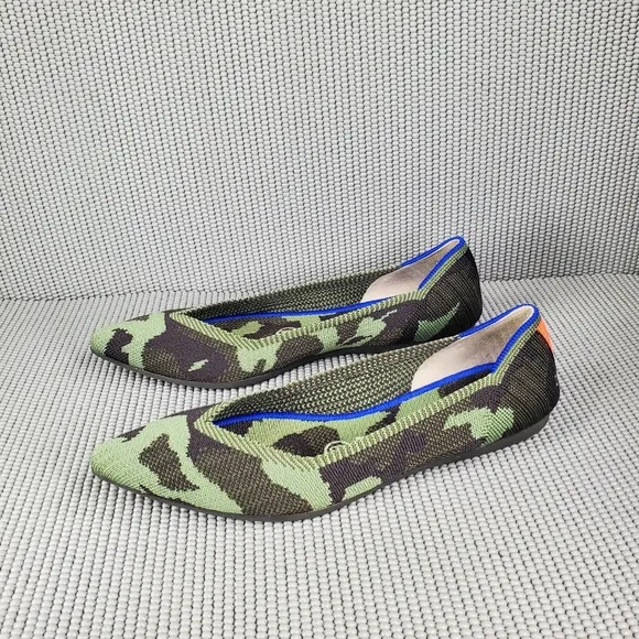 Rothy's The point olive green camo flats