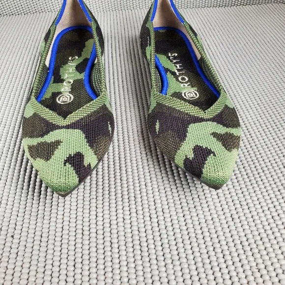 Rothy's The point olive green camo flats