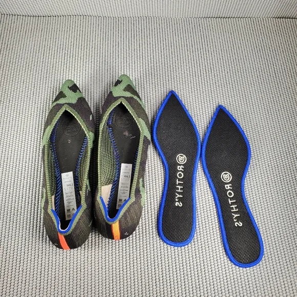 Rothy's The point olive green camo flats