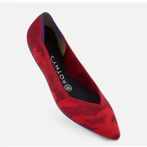 Rothy's The Point Red Camo Pointed Toe Flats Size W7