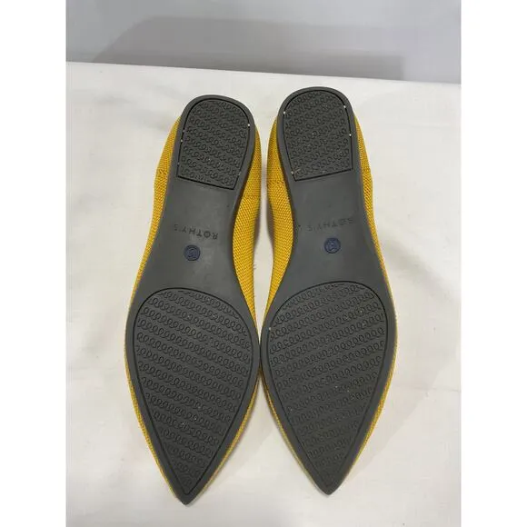 Rothy's 'The Point' Yellow Flats Size 8