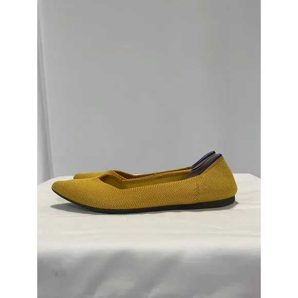 Rothy's 'The Point' Yellow Flats Size 8