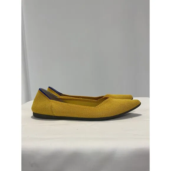 Rothy's 'The Point' Yellow Flats Size 8