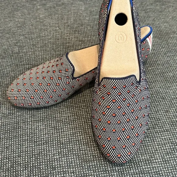 Rothy's Vibrant Blue and Orange Woven Flats
