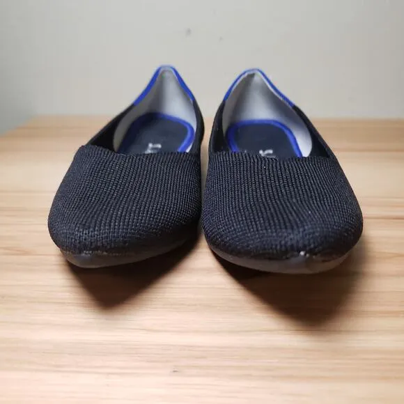 Rothy's Women's 8 The Point Pointed Toe Ballet Flats Solid Black Comfort Classic