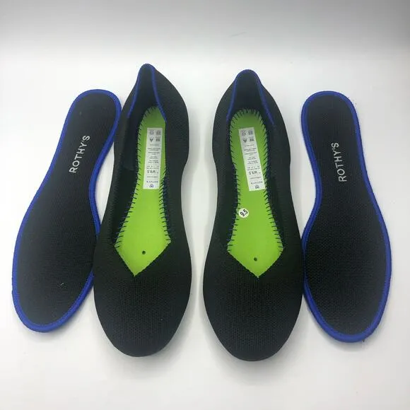 Rothys Womens Round Toe Ballet Flats Black Size 9.5