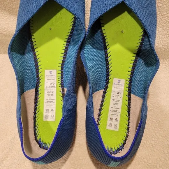 Rothy's Round Toe ballet flats, Topaz size 9