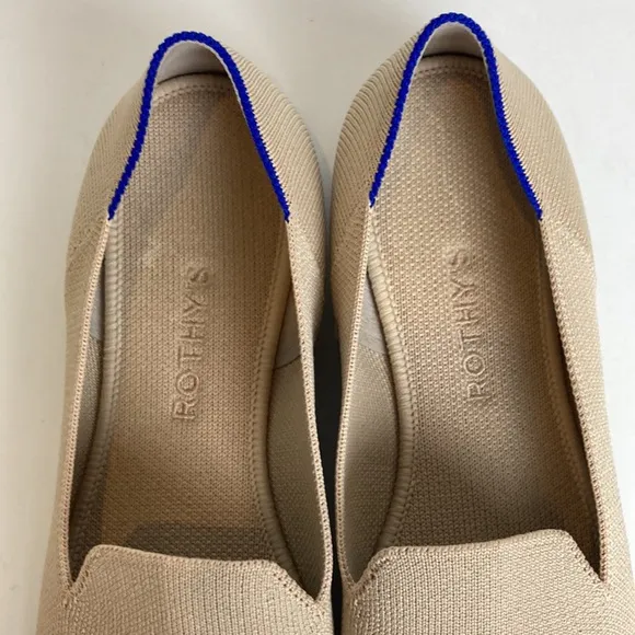 Rothy’s The Loafer Ecru Beige Flats Size 9 Neutral Casual Washable Preppy