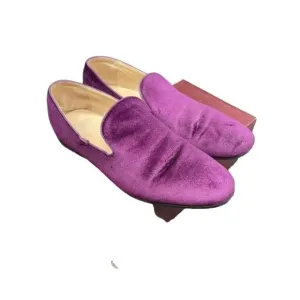 Royal Swank Purple Crushed Velvet Slip On Loafers driving shoes moccasins shoe 9