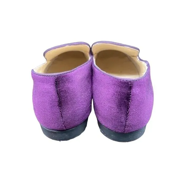 Royal Swank Purple Crushed Velvet Slip On Loafers driving shoes moccasins shoe 9