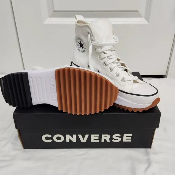Run Star Hike Canvas Platform W8  M6.5 White/Black/Gum NIB