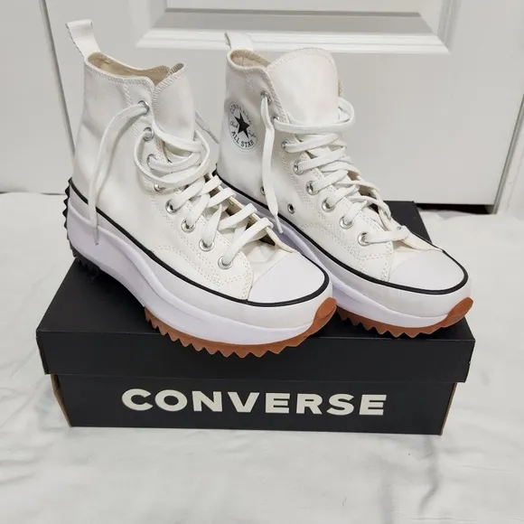 Run Star Hike Canvas Platform W8  M6.5 White/Black/Gum NIB