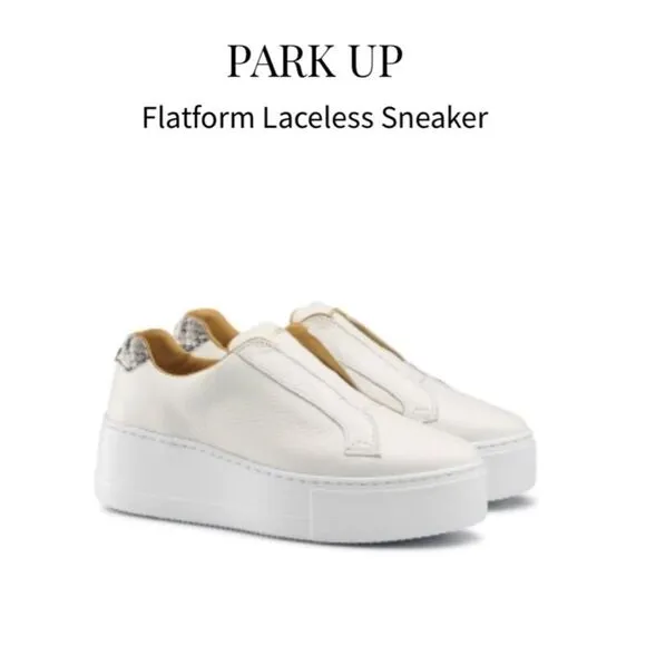 Russell &amp; Bromley Park Up FlatForm Laceless Leather Trainers Sneakers Size 39