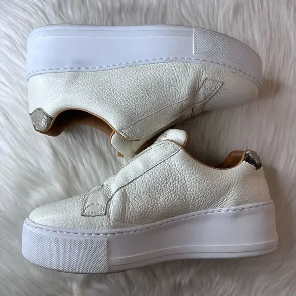 Russell &amp; Bromley Park Up FlatForm Laceless Leather Trainers Sneakers Size 39