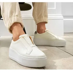 Russell &amp; Bromley Park Up FlatForm Laceless Leather Trainers Sneakers Size 39