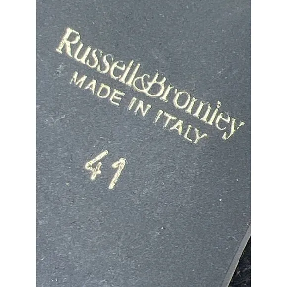 Russell Bromley Black Suede Buckle Ballet Flats Made in Italy EU41 US10 Italy
