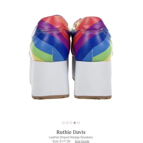 RUTHIE DAVIS RAINBOW &quot;PRIDE&quot; PLATFORM SNEAKERS, RARE FIND!