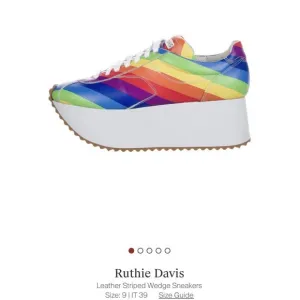 RUTHIE DAVIS RAINBOW &quot;PRIDE&quot; PLATFORM SNEAKERS, RARE FIND!