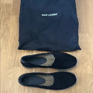 Saint Laurent Black Loafers with Suede Upper