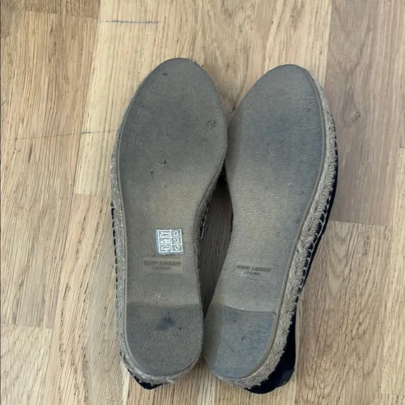 Saint Laurent Black Loafers with Suede Upper