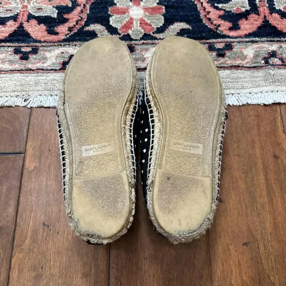 Saint Laurent Black Studded Canvas Espadrilles