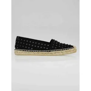 Saint Laurent Black Studded Canvas Espadrilles