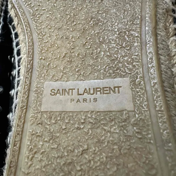 Saint Laurent Black Studded Canvas Espadrilles