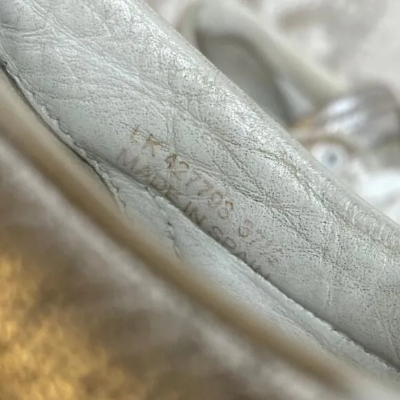 Saint Laurent Distressed Leather Platform Sneakers in Silver