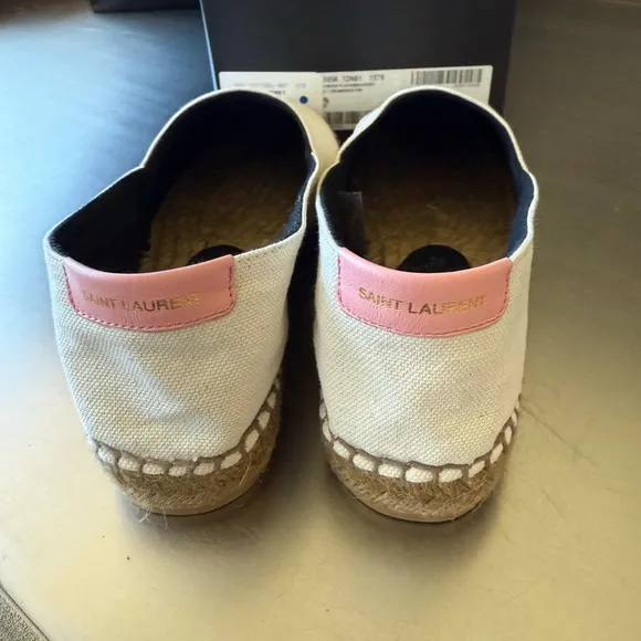Saint Laurent Espadrilles in White and Pink