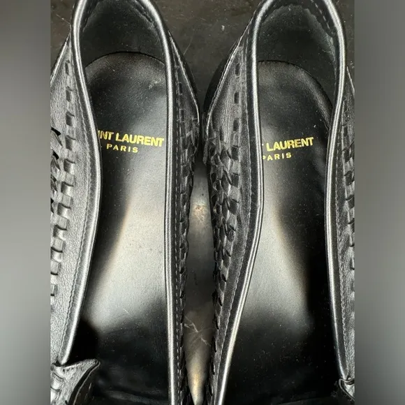Saint Laurent men’s black woven loafers size 42.5 new never worn​