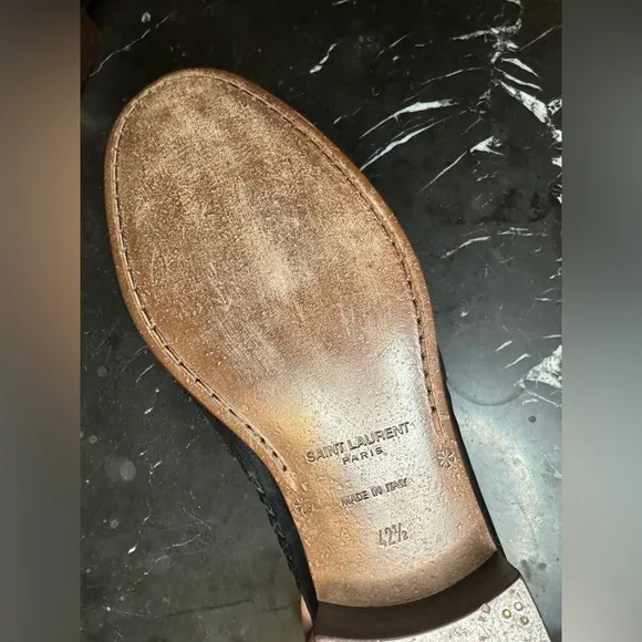Saint Laurent men’s black woven loafers size 42.5 new never worn​