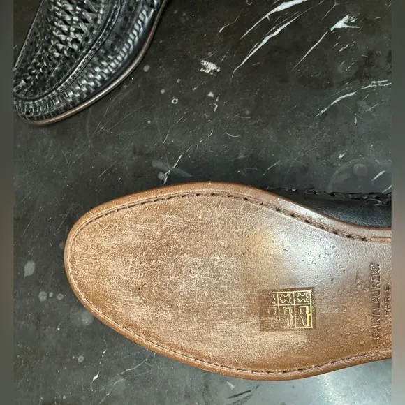 Saint Laurent men’s black woven loafers size 42.5 new never worn​