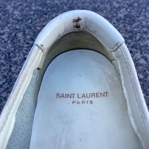 SAINT LAURENT Perforated Low Top Sneakers Size 40