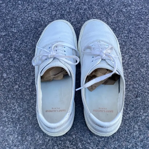 SAINT LAURENT Perforated Low Top Sneakers Size 40
