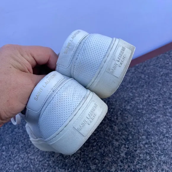 SAINT LAURENT Perforated Low Top Sneakers Size 40