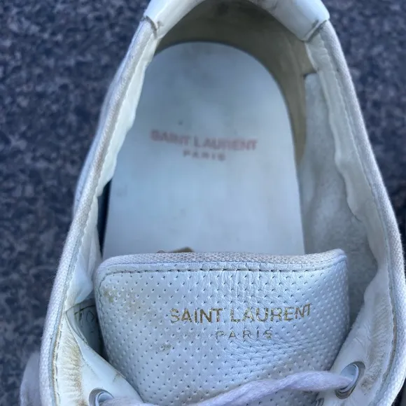 SAINT LAURENT Perforated Low Top Sneakers Size 40