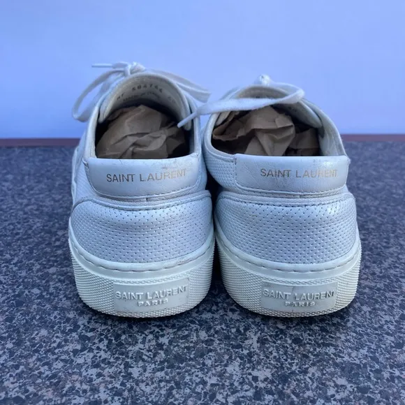 SAINT LAURENT Perforated Low Top Sneakers Size 40