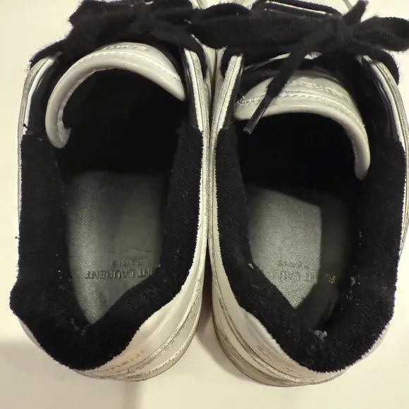 Saint Laurent White and Black Low-Top Sneakers
