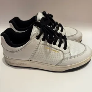 Saint Laurent White and Black Low-Top Sneakers