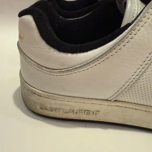 Saint Laurent White and Black Low-Top Sneakers