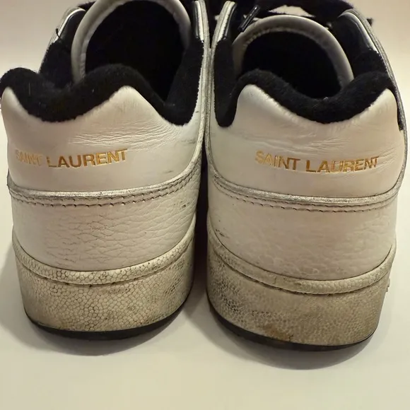 Saint Laurent White and Black Low-Top Sneakers