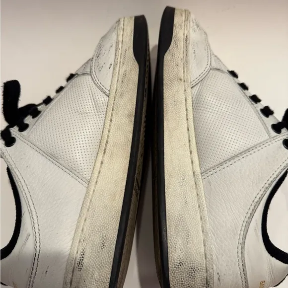 Saint Laurent White and Black Low-Top Sneakers