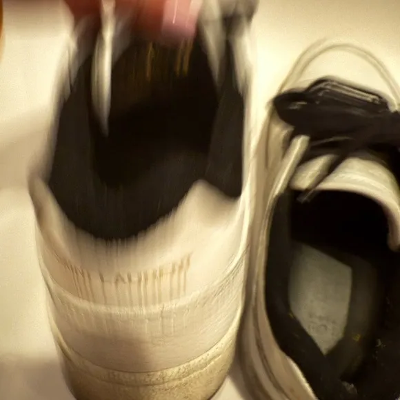 Saint Laurent White and Black Low-Top Sneakers